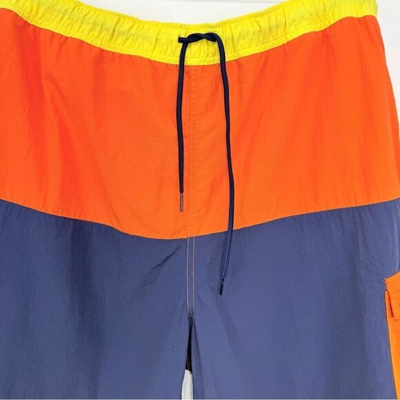 Polo Ralph Lauren Navy Orange Yellow Drawstring Waist Swim Board Shorts - Picture 5 of 14